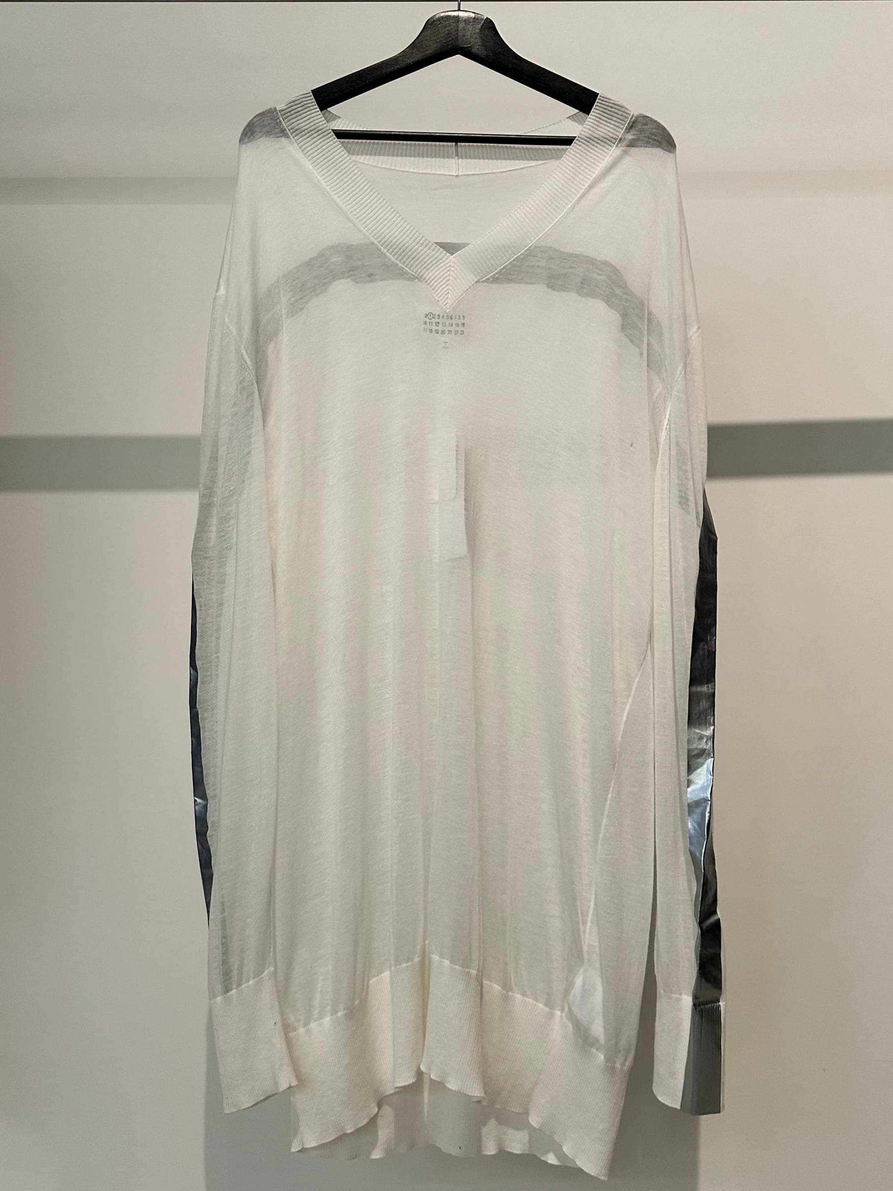 Maison Margiela Transparent Silver Tape Oversized Sweater