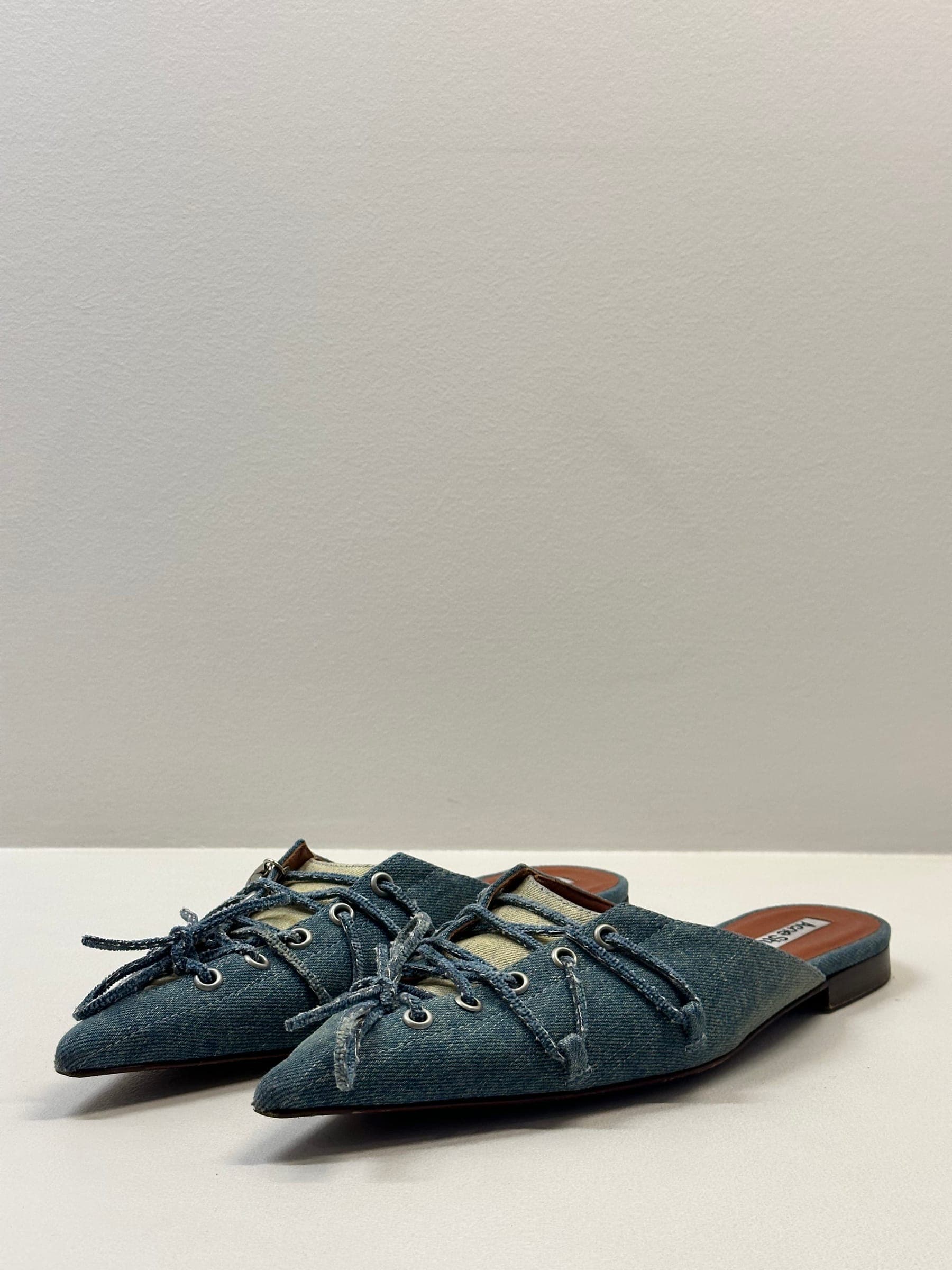 Acne Studios Denim Pointed Toe Mules