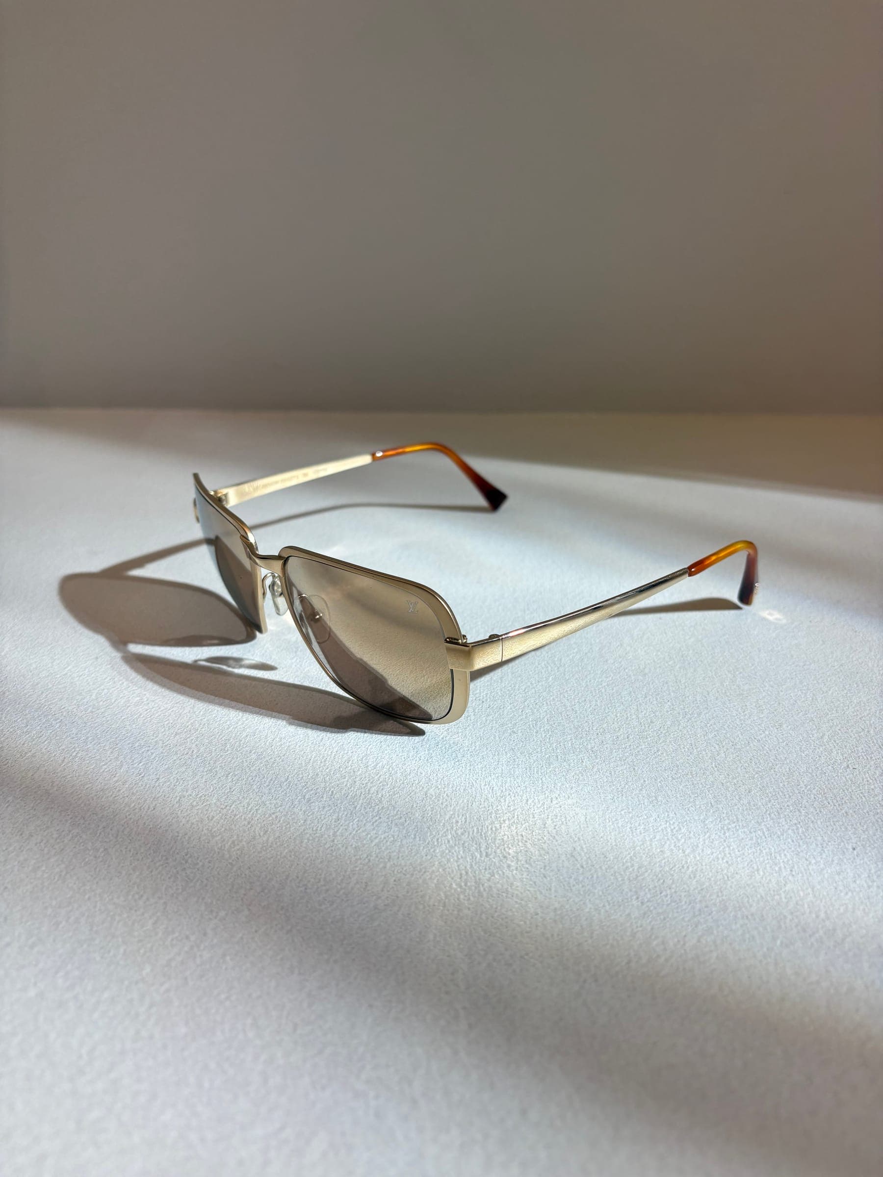 Louis Vuitton Gold Metal Square Sunglasses